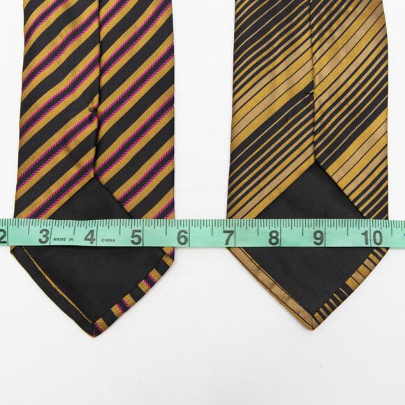 2 Longchamp 100% Silk Striped Neck Tie - Picture 5 of 8